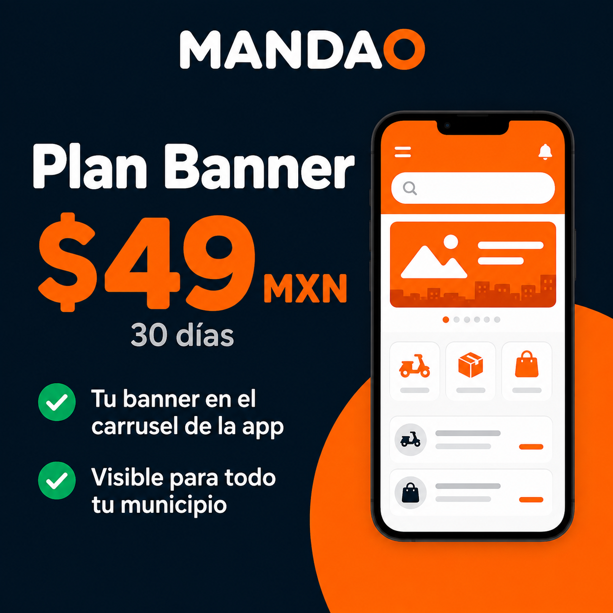 Plan Banner, $49 MXN por 30 días