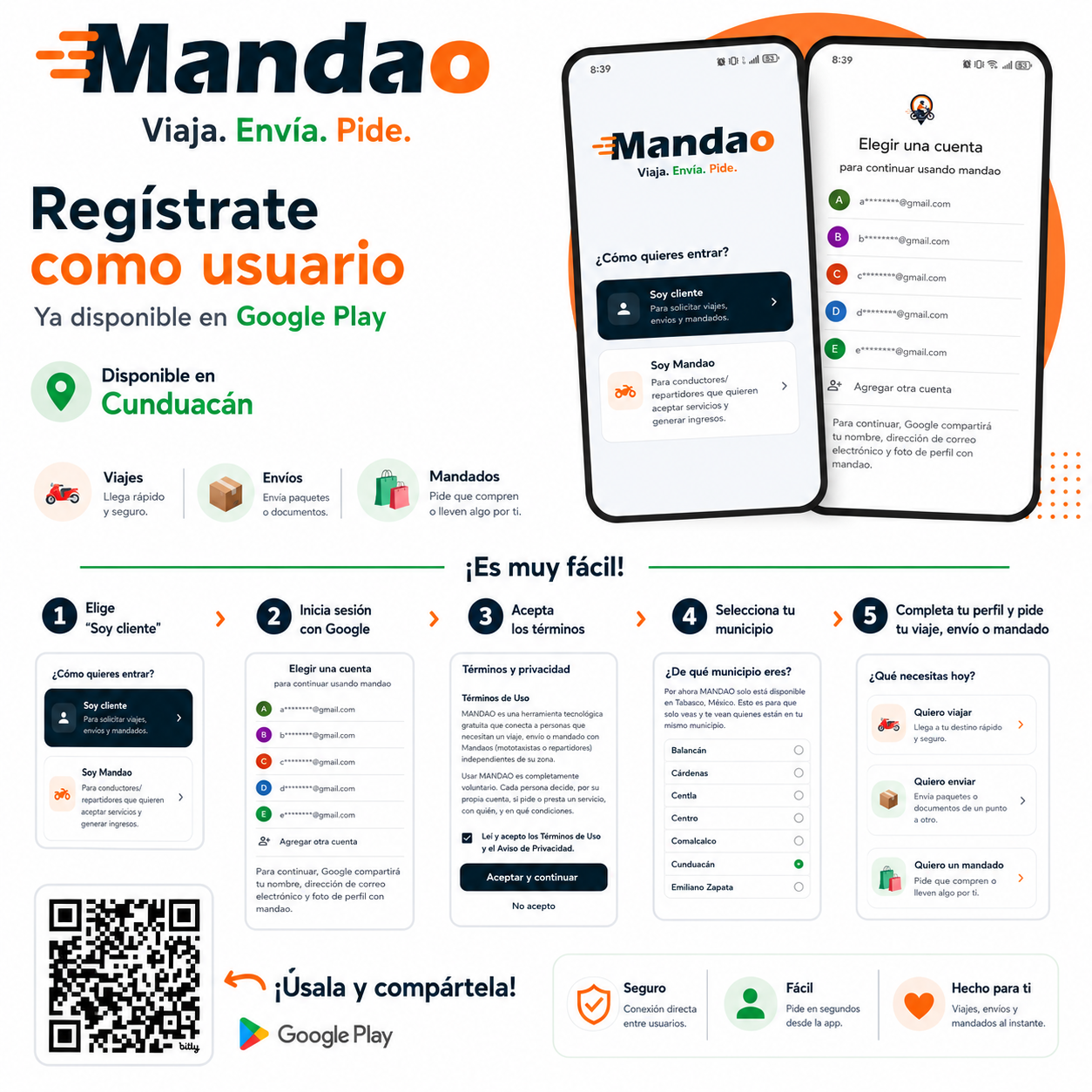 Cómo registrarte como usuario/cliente en MANDAO